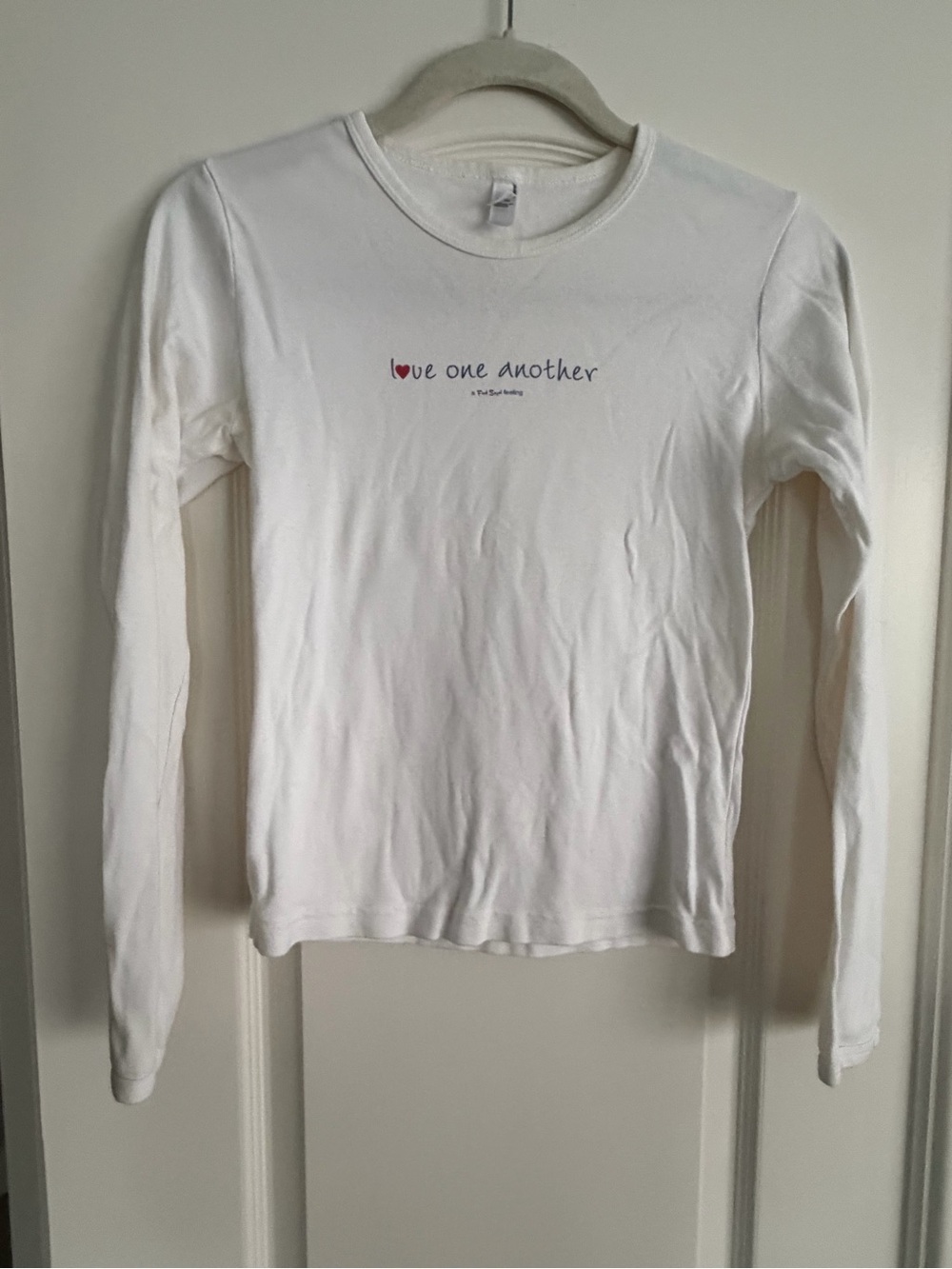 NWOT Fred Segal Love One Another White Long-Sleeve Tee